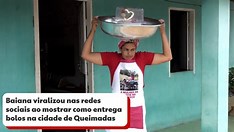 Mulher viraliza ao entregar bolos de forma inusitada no norte da Bahia