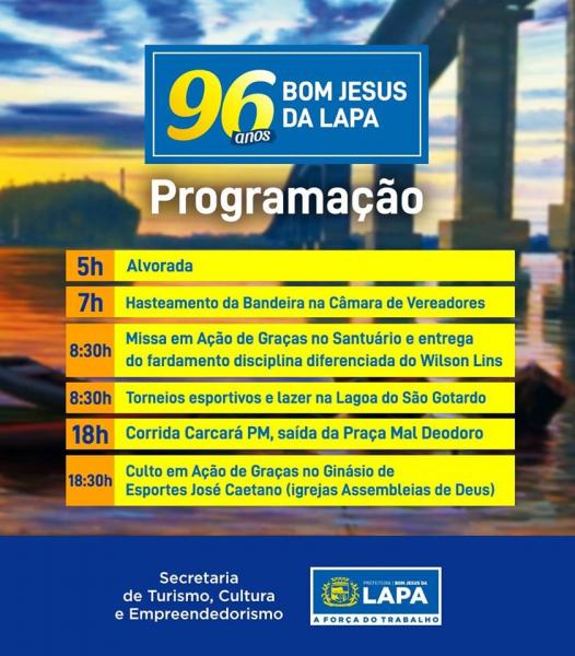 Lapa: programação oficial para o aniversário de 96 anos de emancipação