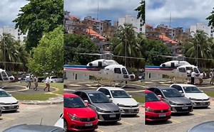 Ostentação? Geraldo Júnior usa helicóptero para ir de Mata de São João a Salvador e gera reações nas redes sociais 